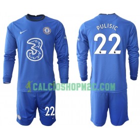 Chelsea Christian Pulisic 22 Bambino Maglia Prima 2020/2021 Manica Lunga (+ Pantaloncini)